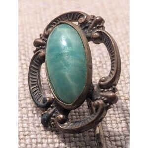 19th C. Estate Cabachon Green Stone Stick/Hat Pin